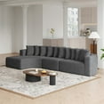 thumbnail image 2 of Modular Sectional Cloud Couch – Chenille Curved 3 Seat Sofa with Chaise, 10 Pillows, No Assembly Required, Modern L-Shaped Living Room Sofa, 2 of 9