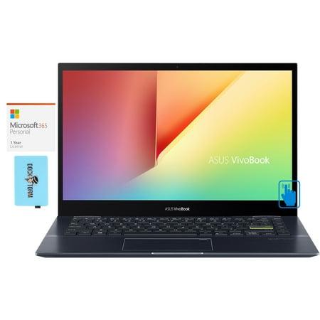 ASUS VivoBook Flip 14 Home & Business 2-in-1 Laptop (AMD Ryzen 7 5700U 8-Core, 14.0" 60Hz Touch Full HD (1920x1080), AMD Radeon, 12GB RAM, Win 10 Home) with Microsoft 365 Personal , Hub