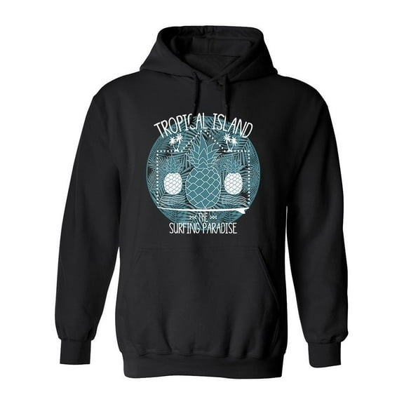 Tropical Island Design Hoodie Men -Image by Shutterstock, Male Small