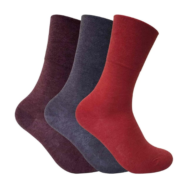 3 Pack Ladies Non Elastic Thermal Diabetic Socks for Poor Circulation