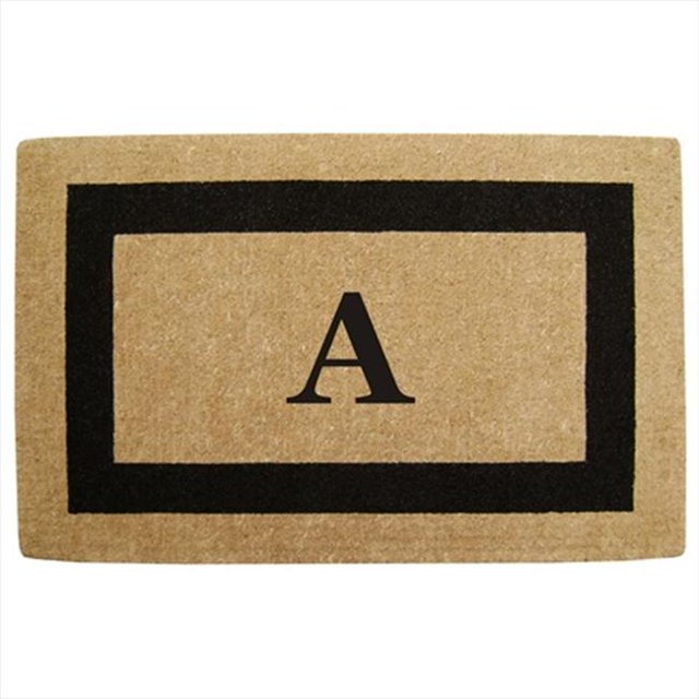 Nedia Home 02080A Single Picture - Black Frame 30 x 48 In. Heavy Duty Coir Doormat - Monogrammed A