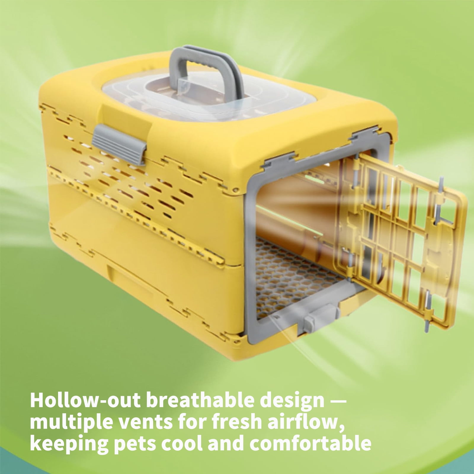 Foldable Pet Travel Carrier Crate for Small Dogs & Cats, 3s Setup, Breathable Design,18.9*11.8*12.5in (For Pets Up to 5kg/11lb), Ideal for Vet Visits, Car Rides, Indoor Use