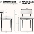 thumbnail image 6 of Vitesse Mid Century Modern Metal Dining Side Chairs, White (Set of 2), 6 of 7