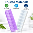 thumbnail image 5 of Large Pill Organizer, Bug Hull 2 Pcs Weekly Pill Organizer, 7 Day Pill Case, Travel Medicine Organizer, Purple & White, 5 of 8