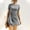A0810-Gray, variant on QUINDOS Summer Dresses for Women 2025 Beach Wrap Short Sleeve Crew Neck Sun Dresses Bandage Solid Color Slim Knee High Mini Dresses for Women