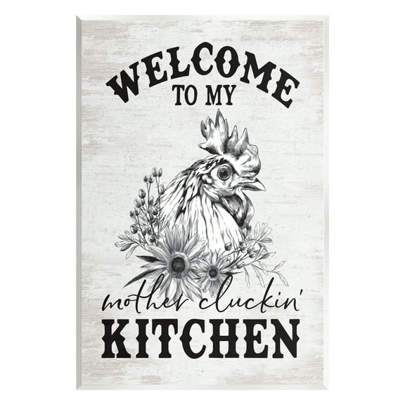 Stupell Industries Mother Cluckin' Kitchen Phrase Animals & Insects Painting Unframed Art Print Wall Art, 10 x 15