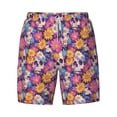 thumbnail image 4 of Lsque Mens Swim Trunks Skull daisy flower Pattern - Bathing Suit Compression Liner - Beach Swim Shorts Swimwear - (S-3XL) - Stretch Quick Dry -Medium, 4 of 9