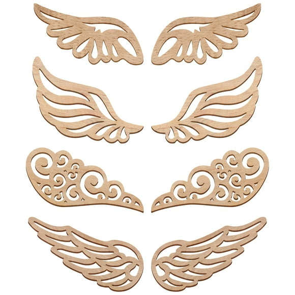 80 Pcs Angel Wings Wooden Wings Hollow-out Wood Chips Creative Diy Accessories For Crafts