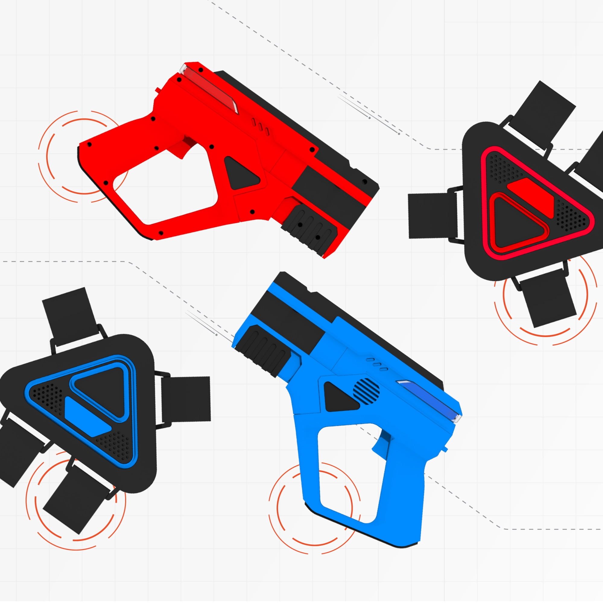 Sharper Image® Team Battle Laser Tag with Safe for Children and Adults, Indoor & Outdoor Battle Games, Combine Multiple Sets for Multiplayer Free-for-All, 8-pieces, Blue And Red, Age 8+