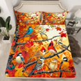 thumbnail image 1 of YST Happy Fall Autumn Bedding Set, Thanksgiving Autumn Maple Tree Birds Bed Sheets For Kids Fall Cardinal Bird Fitted Sheet, Watercolor Print Bed Set Twin With 1 Pillowcase, 1 of 4