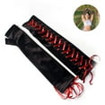 thumbnail image 2 of Pantalones de cuero de PU con cordones y ribete de rejilla, mallas punk góticas finas y ligeras para mujer, 2 of 8