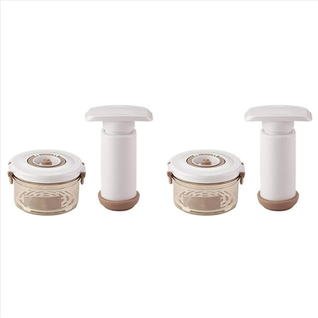 2X Vacuum Containers for Food Storage with Manual Pump, Portable Pantry Universal Vacuum Sealer 630ML,2 x seal pot 2 x hand pump