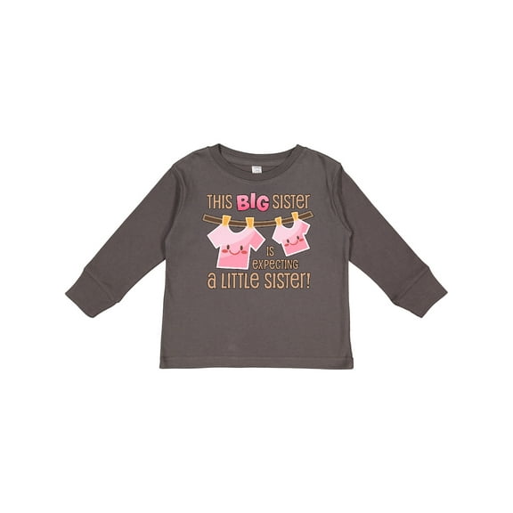 Inktastic This Big Sister is Expecting a Little Sister Girls Long Sleeve Toddler T-Shirt