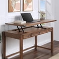 thumbnail image 4 of Pemberly Row Bureau en Bois à Levage Assis-Debout, Fini Noyer Brossé Brun, 4 of 12