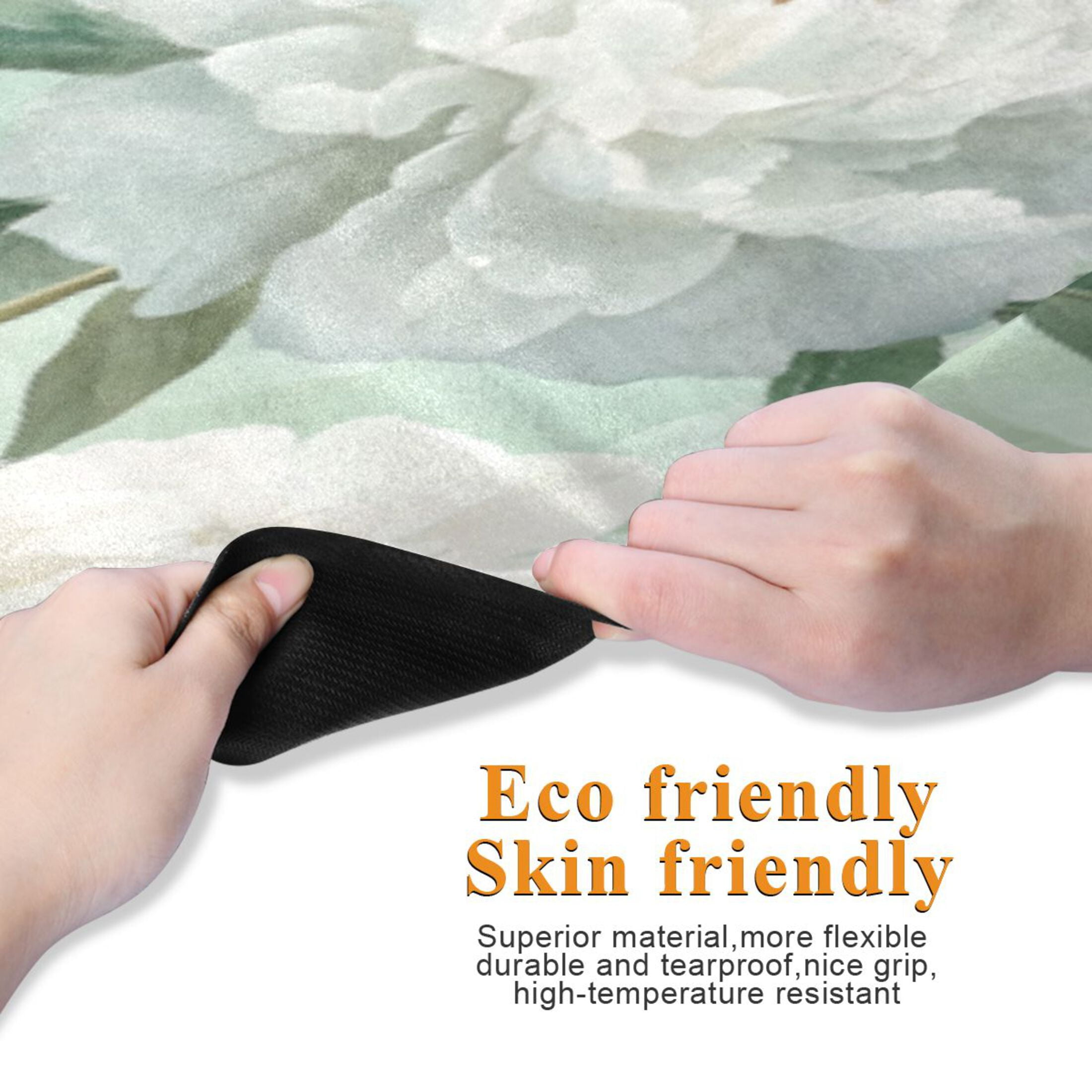 BZSMCE Yoga Mat Women Fitness Mat Peonies with Gentle Foliage Pattern