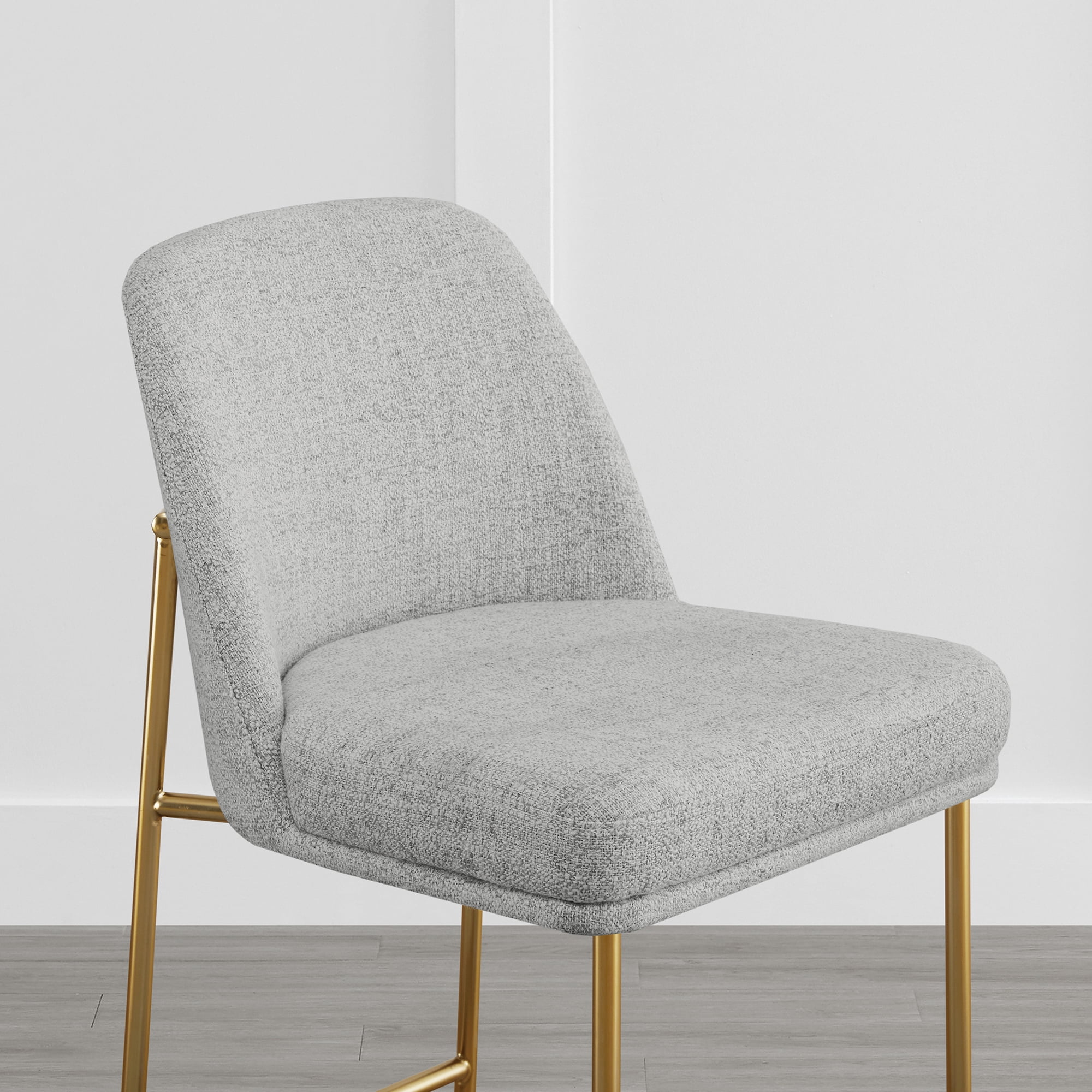Spruce & Spring Modern 27-Inch Contemporary Counter Stool Set with Upholstered Seat and Metal Frame Set of 2, Cloud Fabric