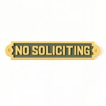 Renovators Supply Solid Brass Sign No Soliciting 2 1/8 H x 10 3/4 W