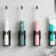 thumbnail image 5 of Soporte de Cepillo de Dientes EléCtrico de 2 Uds, Organizador de Almacenamiento de Cepillo de Dientes de Montaje en Pared Negro de Metal Adhesivo para BañO, 5 of 5