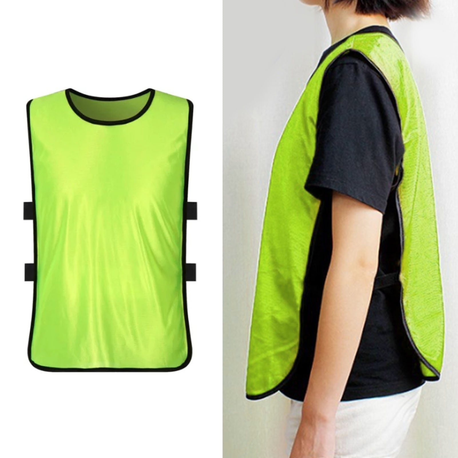 Gilets de Sport Verts Fluorescents pour Football Basketball Soccer et Volleyball Tailles Jeunes a Adultes Ideal pour l Entrainement en Equipe et