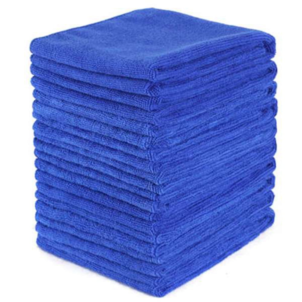 20pcs Absorbent Microfiber Towel Car Home Kitchen Washing Clean Wash Cloth Blue 