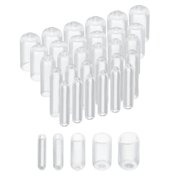 100pcs Round Rubber End Caps 1/8" 3/16" 1/4" 5/16" 3/8" Clear Vinyl Cover Screw Thread Protectors