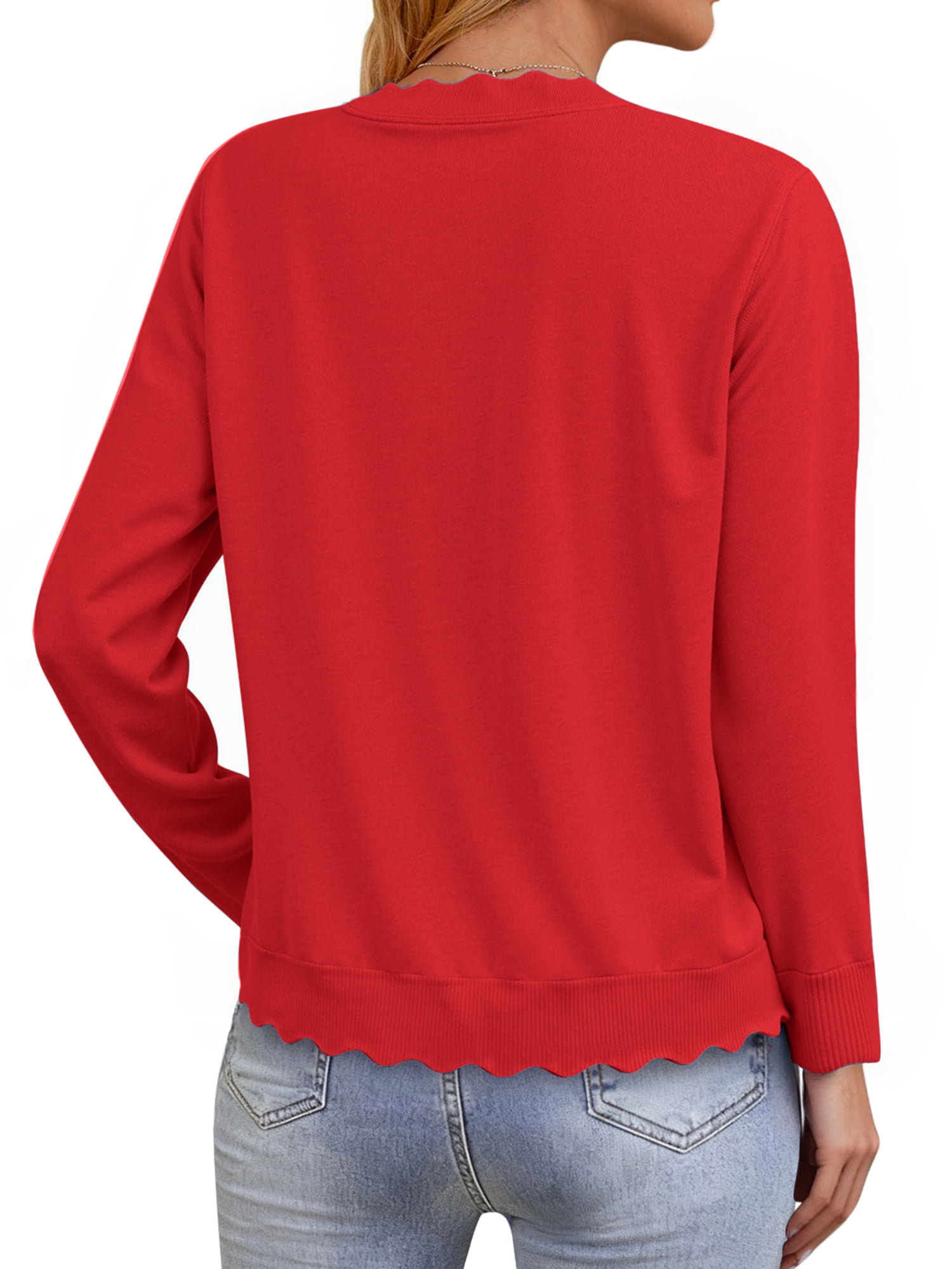 V neck Cardigans for Women Long Sleeve Button Down Sweaters Open Front Knit Shrugs Cardigan Outerwear Coats - image 4