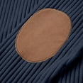 thumbnail image 3 of LWavelet Men's Ribbed Texture Color Block Quarter Zip Pullover - Collar & Elbow Patches Casual Fall Winter Top Navy XL, 3 of 5