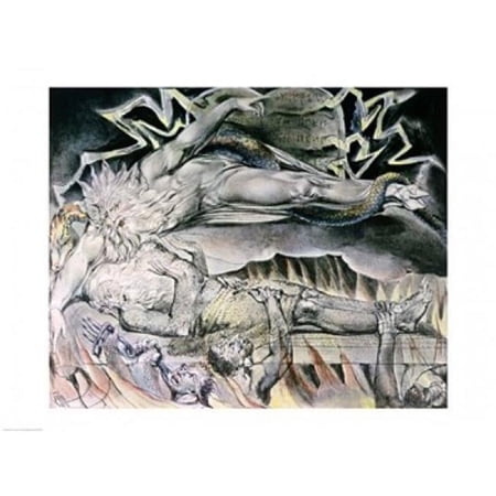 Illustrations of The Book of Job - Jobs Evil Dreams Poster Print by William Blake - 36 x 24 in. - Large
