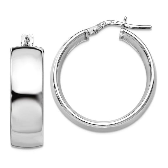 925 Sterling Silver Polished Hinged Hoop Earrings 23x16mm Wide 10mm Thick Hoop Earring for Women