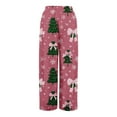 thumbnail image 5 of Ladies' Loose And Casual Christmas Printed Wide Leg Pants With Elastic Waistband Drawstring And Pocket Pants, Comfortable Home and Sleepwear Bottoms for Winter, Hot Pink, XL, 5 of 6