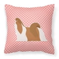 thumbnail image 2 of Carolines Treasures BB3846PW1818 Shih Tzu Checkerboard Green Fabric Decorative Pillow, 2 of 3