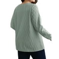 thumbnail image 3 of LANREMON Womens Plus Size Tops Long Sleeve Shirts V Neck Textured Keyhole Gathered Knit Tunic Loose Fall Blouses, 3 of 6