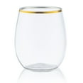thumbnail image 3 of VEZEE Gold Rim Stemless Plastic Wine Glasses Goblet 12 oz Pack of 6, 3 of 4