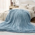 thumbnail image 3 of Faux Fur Throw Blanket Soft Sherpa Fleece Cozy Warm Plush Bed Blanket Thick Minky Bedding Winter Gift, 3 of 7