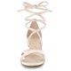 thumbnail image 2 of Sandalias Terciopelo Tacón De Bloque Transparente Cordón Arriba Para Mujeres Beige 40, 2 of 6