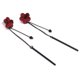 thumbnail image 4 of Pendientes colgantes de rosa de cadena larga, pendientes colgantes de barra vertical negra, pendientes colgantes para mujer, 4 of 8