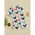 thumbnail image 2 of Bagilaanoe Newborn Baby Girls Boys One-pieces Print Short Sleeve Jumpsuit 3M 6M 9M 12M Infant Romper Casual Clothing, 2 of 8