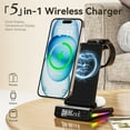 thumbnail image 2 of Wireless Charging Station Mobile Phone Watch Headphone Charger With Alarm Clock, 2 of 5