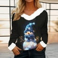 thumbnail image 2 of Women’s Merry Christmas Sweaters Blouses Aux Fur V Neck Xmas Graphic Long Sleeve Holiday Pullover Tops, 2 of 4