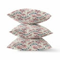 thumbnail image 2 of 18" Red Pale Green Roses Zippered Suede Throw Pillow, 2 of 2