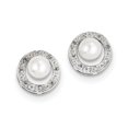thumbnail image 1 of Oreille Postale en Argent Sterling Rhodié 6mm FW Perle de Culture & Diamant QDX310, 1 of 2