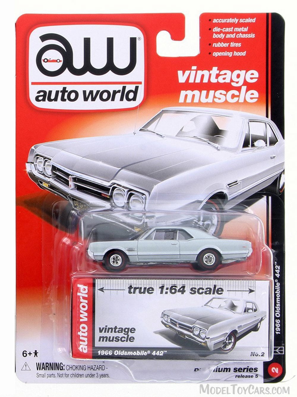Autoworld 64042B 1 by 64 Diecast Muscle Cars Release 5B Premium Licensed Cars Model Cars, Set of 6
