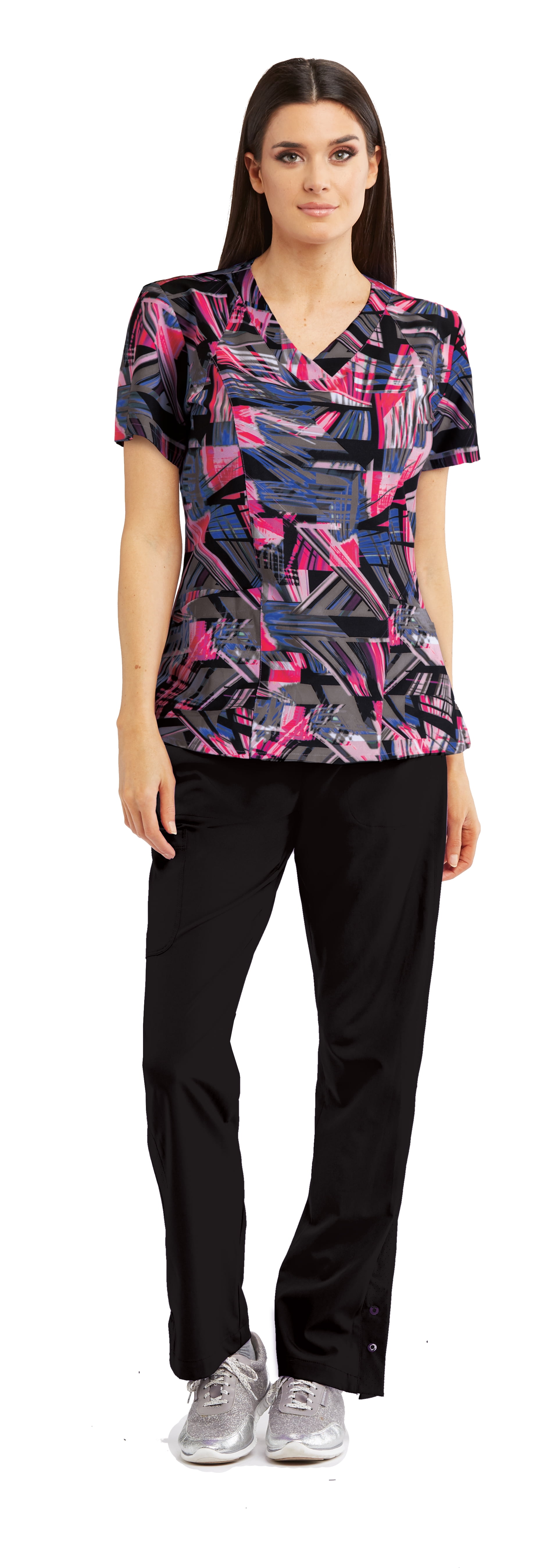 Download Barco - Barco One Women's 5107 V-Neck Print Scrub Top-Digital Dreams -X-Large - Walmart.com ...