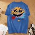 thumbnail image 5 of Playeras De Hombre Camiseta Informal De Verano De Manga Corta Con Cuello Redondo Y Estampado De Letras Y Caras Para Hombre, 5 of 5