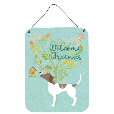 Carolines Treasures BB7598DS1216 Welcome Friends Pointer Wall or Door Hanging Prints 12x16 multicolor
