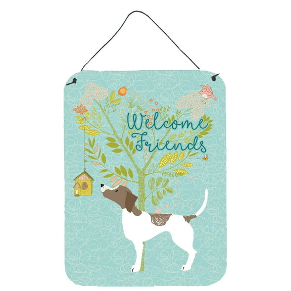 Carolines Treasures BB7598DS1216 Welcome Friends Pointer Wall or Door Hanging Prints 12x16 multicolor