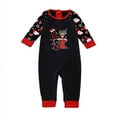 thumbnail image 2 of Midsumdr Family Christmas Pjs Matching Sets, Christmas Pajamas Snow Printed Round Neck Long Sleeve Blouse Tops+Wide Leg Pants Two Piece Set Christmas Pajamas(Baby), 2 of 3