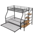 thumbnail image 3 of Bellemave Twin over Full Bunk Bed with Twin Size Trundle,Metal Bunk Bed with Storage Stairs and Full-Guardrail,Bunk Bed for Boys&Girls Teens,Black, 3 of 9