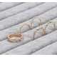 thumbnail image 4 of Xiao Hua Juego de 5 anillos apilables de oro rosa con cristales, 5 anillos brillantes, joyería bohemia vintage (9), 4 of 5