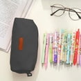 thumbnail image 5 of Lksixu Aesthetic Pencil Case, Large Capacity Canvas Pencil Pouch with Zipper, Simple Style Pen Holder Stationery Organizer Portable Travel Makeup Bag for Office College (Black), 5 of 6